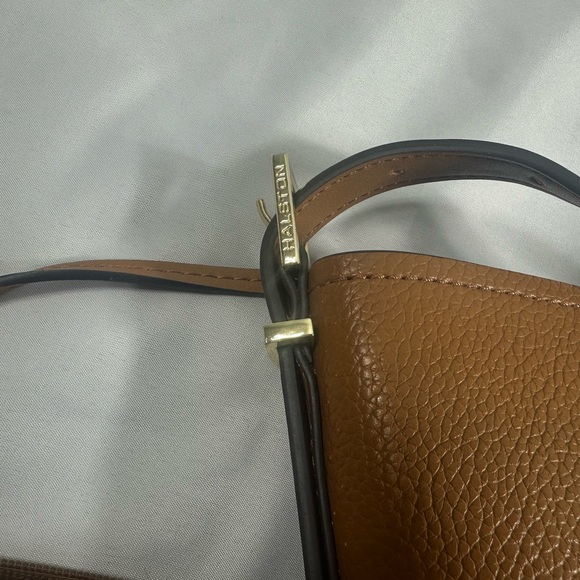 Halston Brown Leather Bucket Bag - Picture 11 of 11
